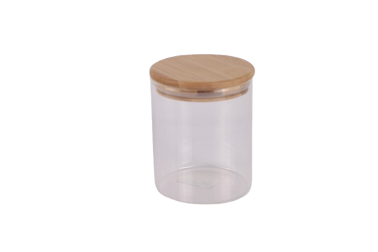 Clear Glass Jar with Bamboo Lid, 700ml