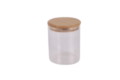 Clear Glass Jar with Bamboo Lid, 700ml