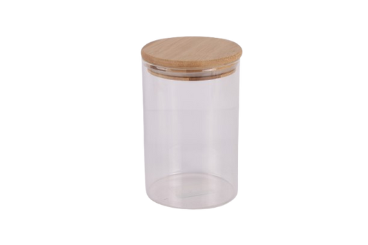 Clear Glass Jar with Bamboo Lid, 900ml