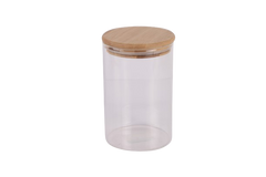 Clear Glass Jar with Bamboo Lid, 900ml