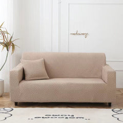 Sofa Cover Jacquard Embossed - 2 Seater - Khaki