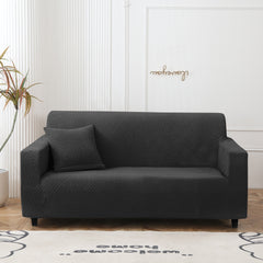 Sofa Cover Jacquard Embossed -  2 Seater - Black