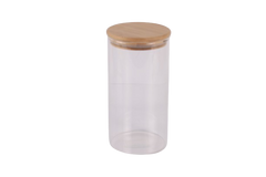 Clear Glass Jar with Bamboo Lid, 1150ml