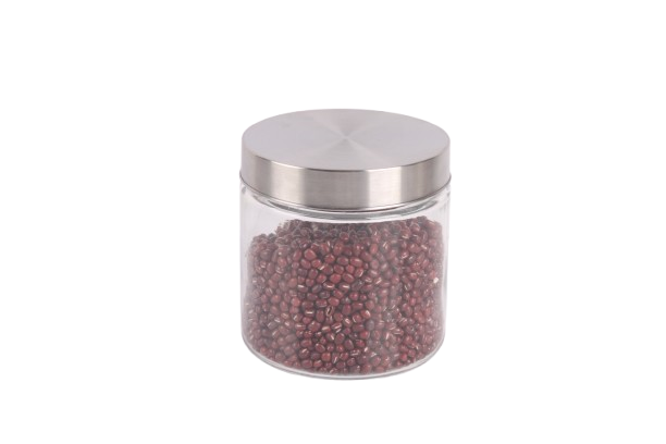 Clear Glass Jar with Metal Lid, 800ml