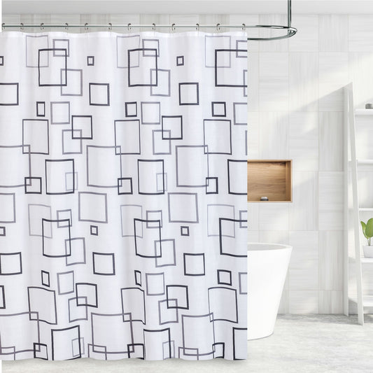 Fabiya Printed Shower Curtain Polyester with 12 Metal Hooks 70" X 72" - 178cm X 183cm