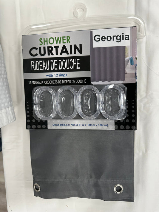 Georgia Shower Curtain with 12 Plastic Rings