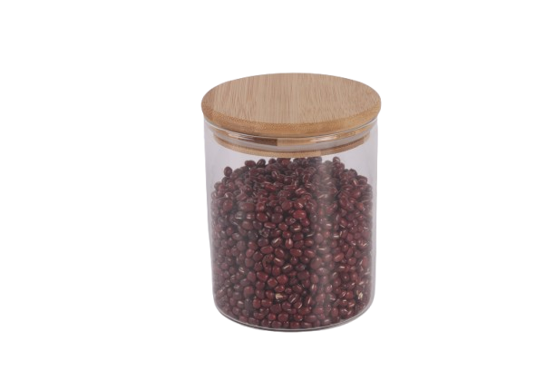 Clear Glass Jar with Bamboo Lid, 700ml