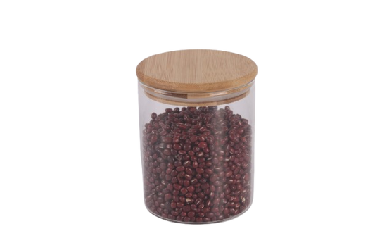 Clear Glass Jar with Bamboo Lid, 700ml