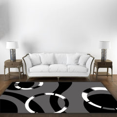 Medallion Area Rug  - Black/Drak Gray