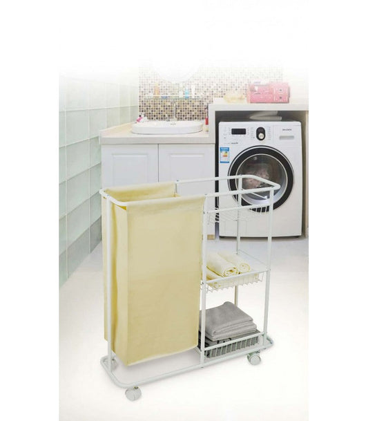 Laundry Cart with 3 Tier Storage