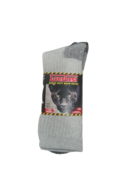 Works Socks Grey with Black Bottom 10-13