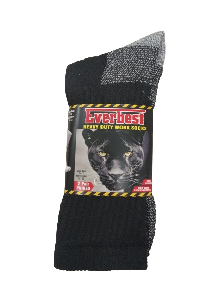 Chaussettes de travail noires avec fond gris 10-13