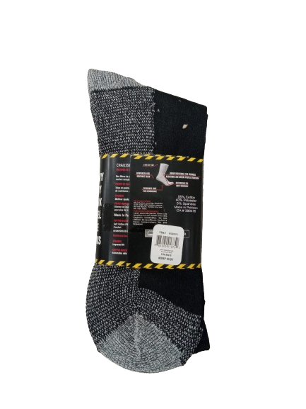 Chaussettes de travail noires avec fond gris 10-13