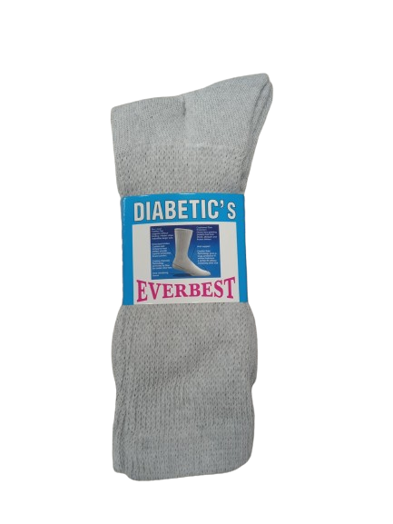 Diabetic Socks - Everbest TM/MC - Grey - 10-13