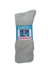 Diabetic Socks - Everbest TM/MC - Grey - 10-13