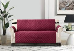 Quilted Sofa Cover - Burgundy