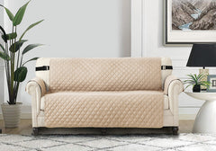 Quilted Sofa Cover - Taupe