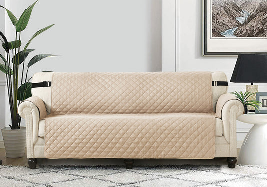 Quilted Sofa Cover - Taupe